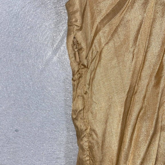 Eileen Fisher Tank Top Womens Large Gold Brown Scoop Neck Solid Print Silk - Picture 13 of 14